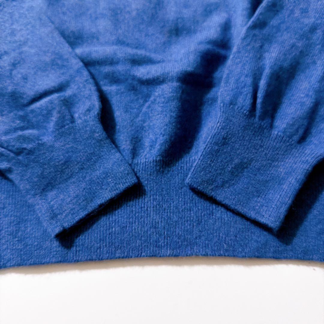 22年製✨ポロラルフローレン 同色ポニー ウールクルーネックニット ブルー XL