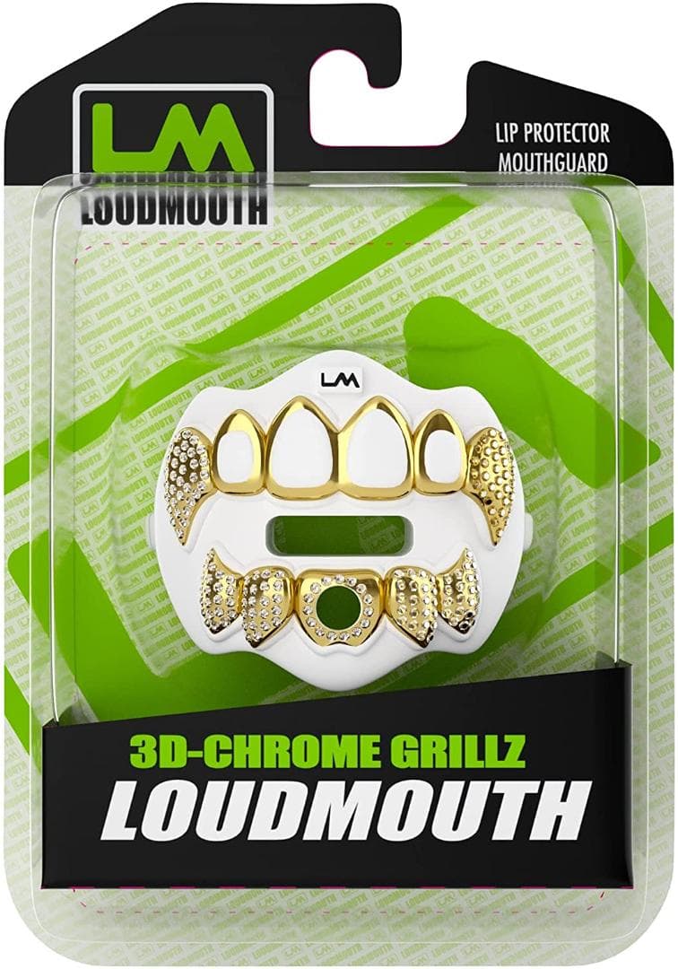 【特価】Loudmouth3Dクローム グリルズブリン ホワイト／ゴールド