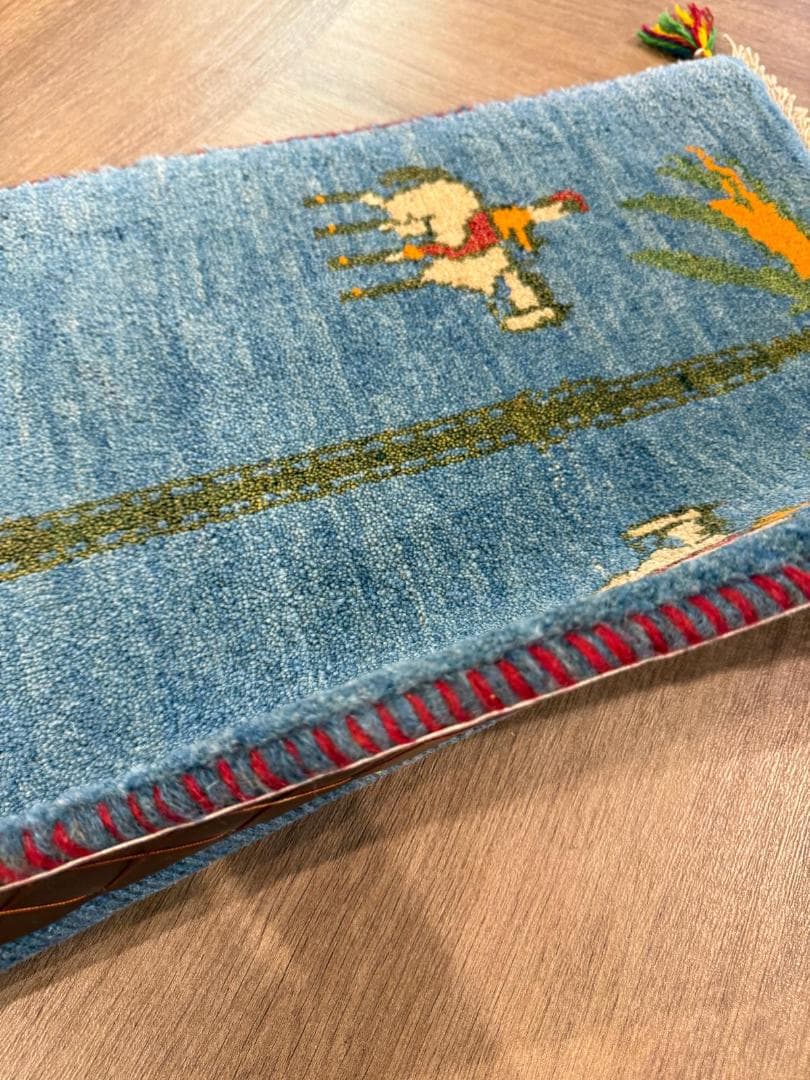 ギャッベ 75x57cm ペルシャ絨毯 手織り ギャベ 玄関マットラグ 絨毯