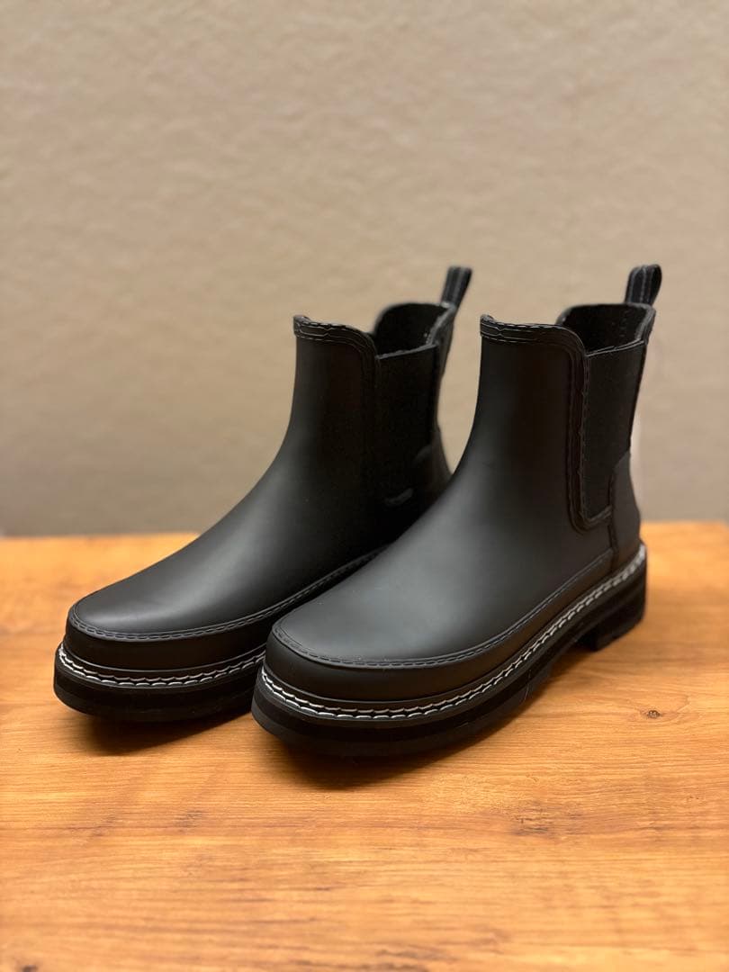 未使用◆Hunter リファインドステッチチェルシーブーツ 23cm