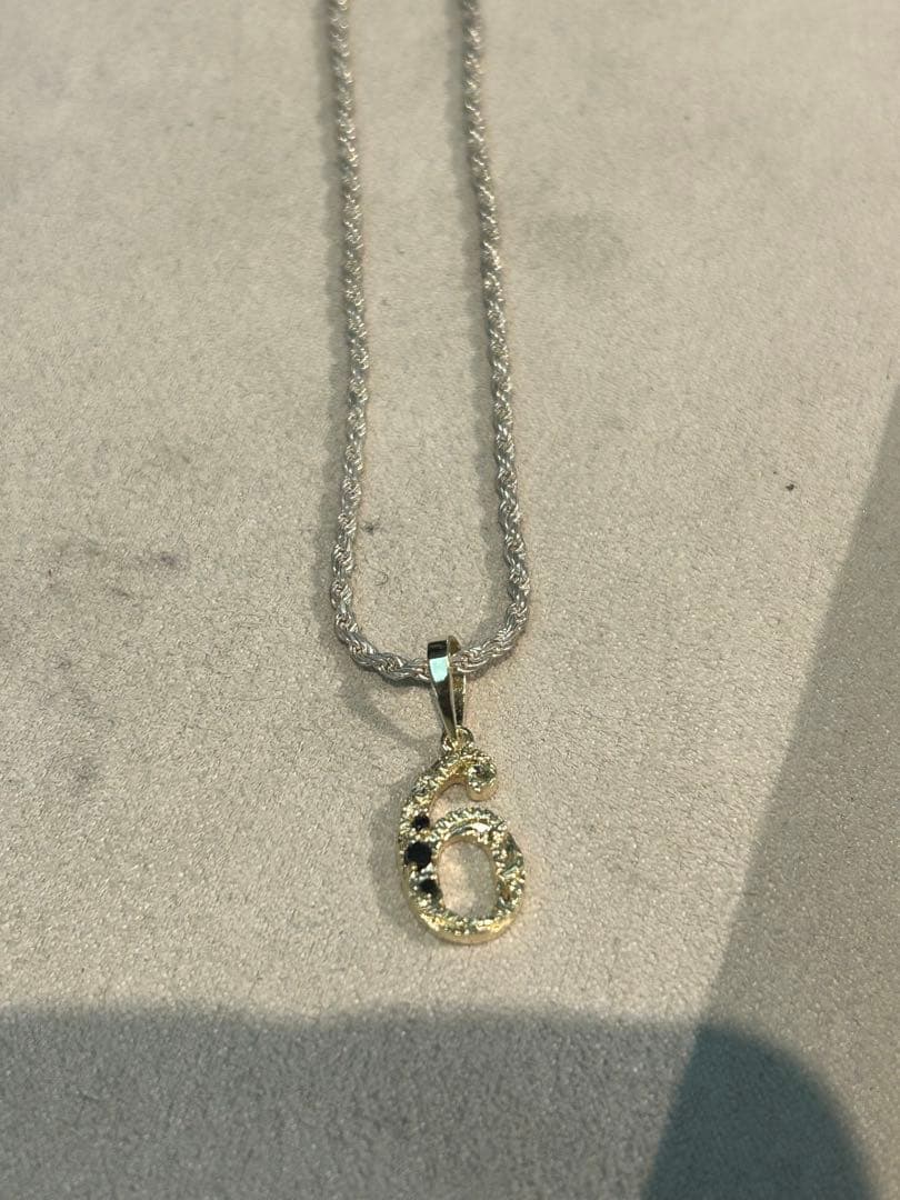 【K18】　18金　ソウルナンバー6 レア　シルバー　ネックレス