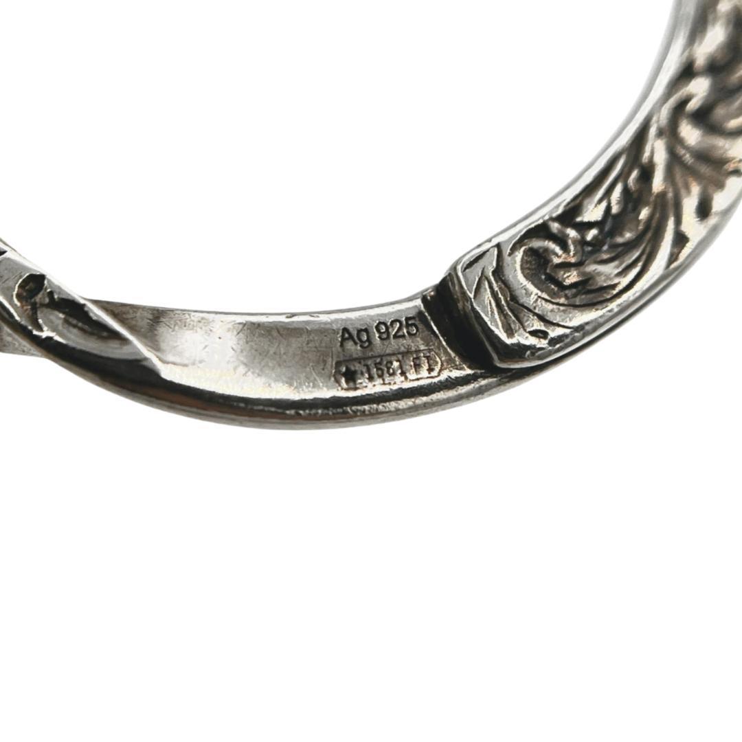 グッチ 925 インターロッキングG アラベスク キーリング シルバー 銀 Ag