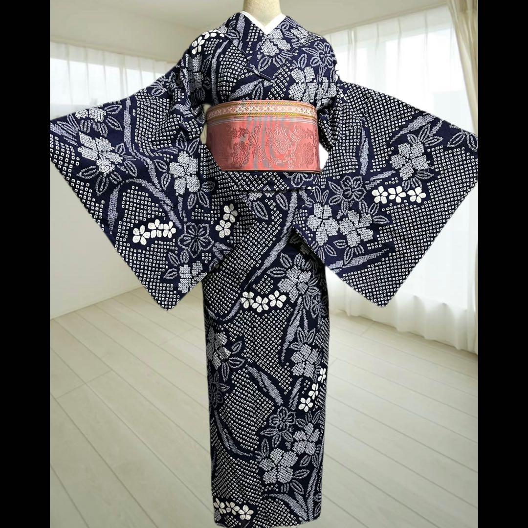 2点セット 希少サイズ‼️トールサイズ身幅大‼️新品美品　有松鳴海絞り浴衣 藍染に白