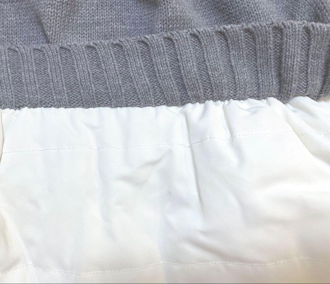 新品未使用☆エムズグレイシーワンピース ニット 中綿 カタログ掲載 グレー 白