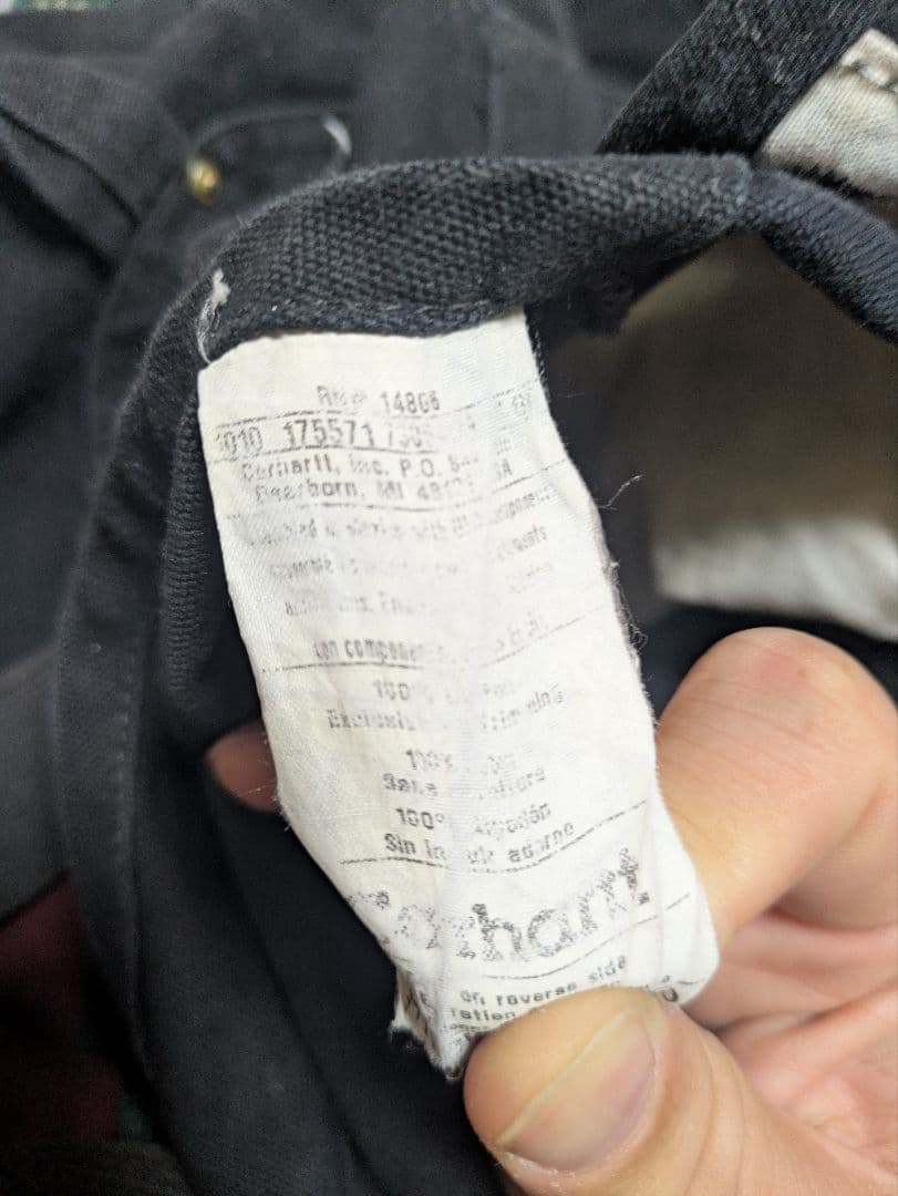 Carhartt 黒デニムオーバーオール 42×30