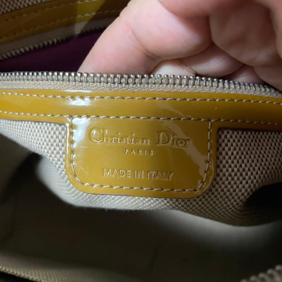 超希少色 クリスチャンディオール エンボス エナメル ミニボストン 黄色