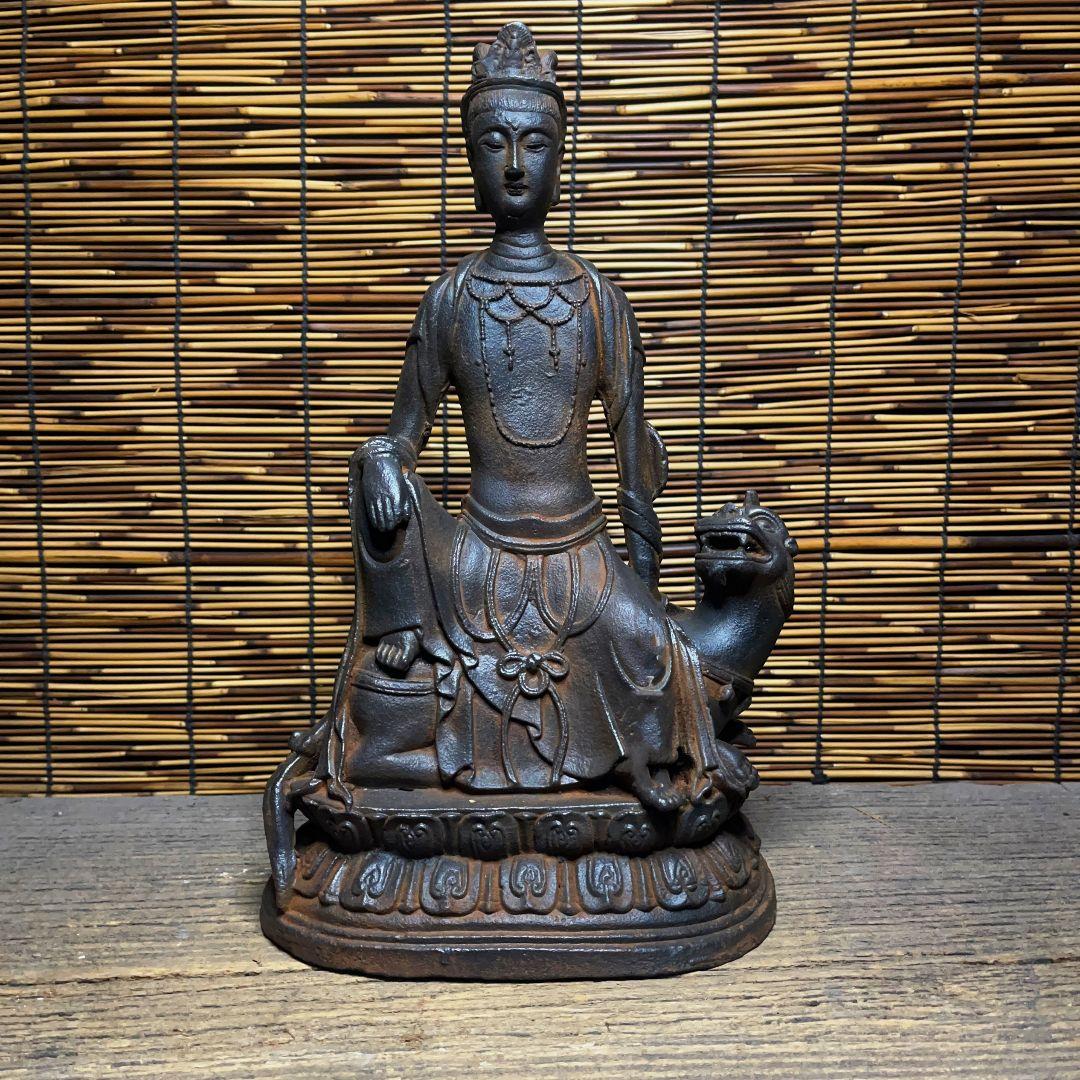 鉄器 鉄仏 坐獣像釈迦尼仏 家内仏堂 供養 禅意 茶室 置物 工芸品