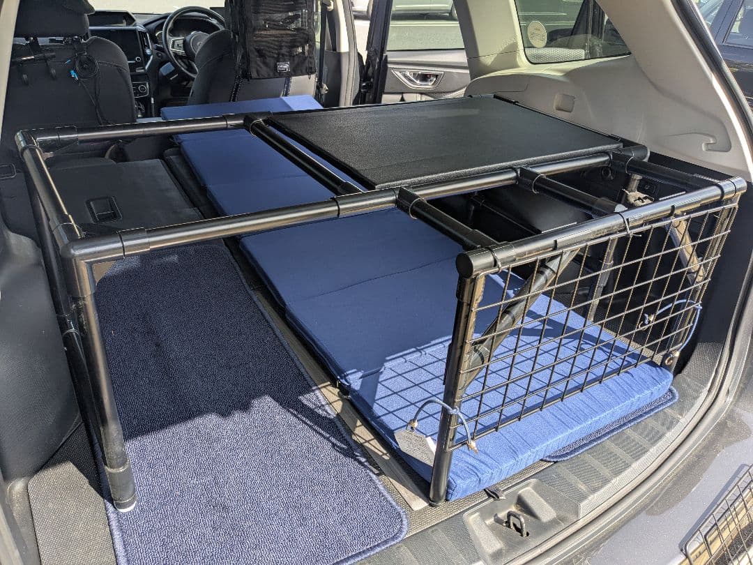 SUV車用車中泊対応イレクターパイプテーブルフレームのみ （SKフォレスター）