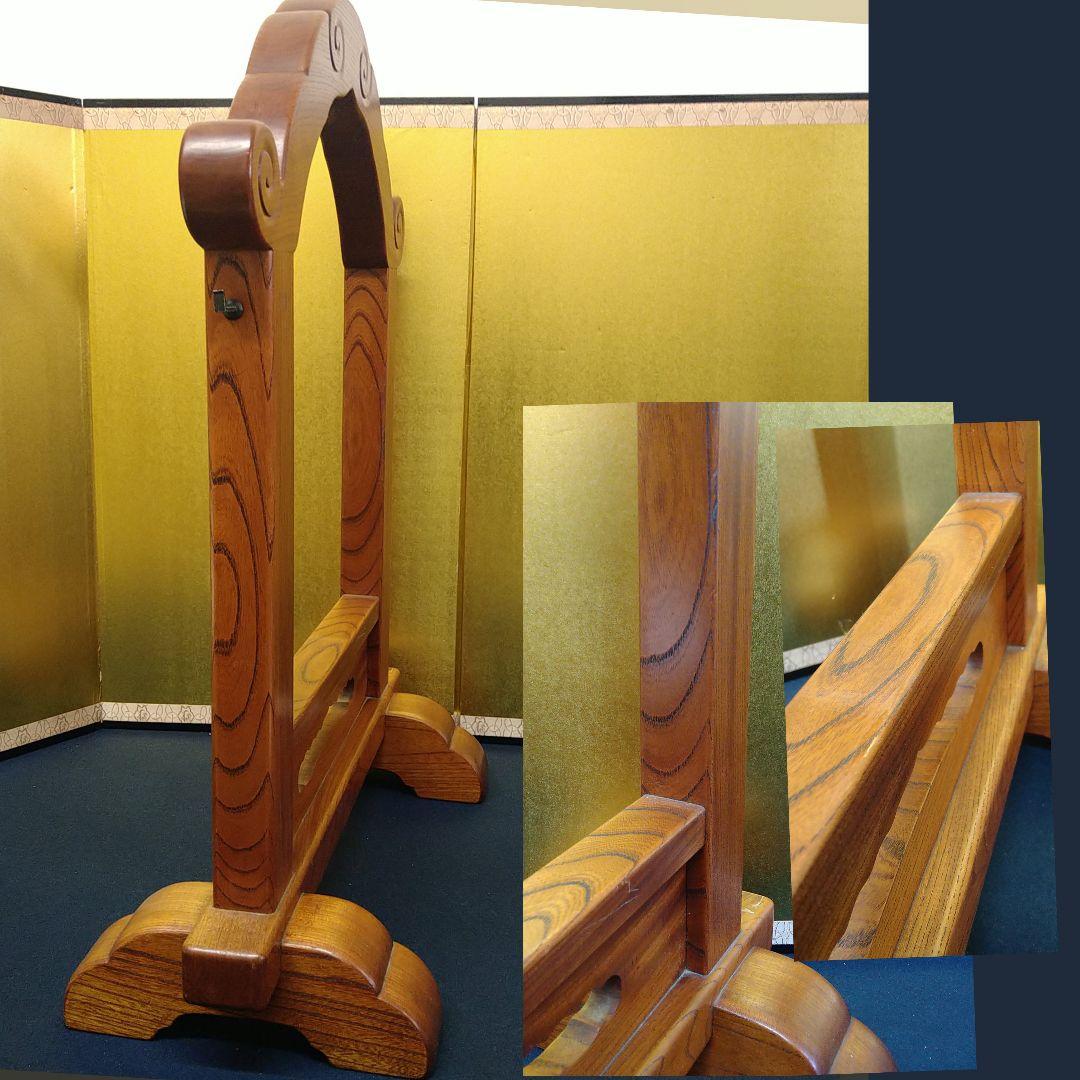 AJ51 茶道具 銅鑼 欅枠 木製 バチ バイ付未使用 茶事 鳴り物