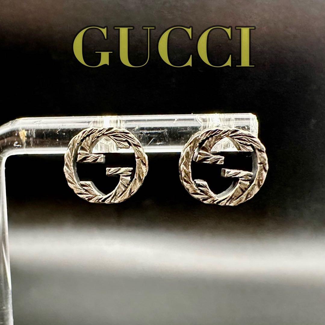 極美品✨　GUCCI　ピアス　アラベスク　インターロッキング　刻印　663