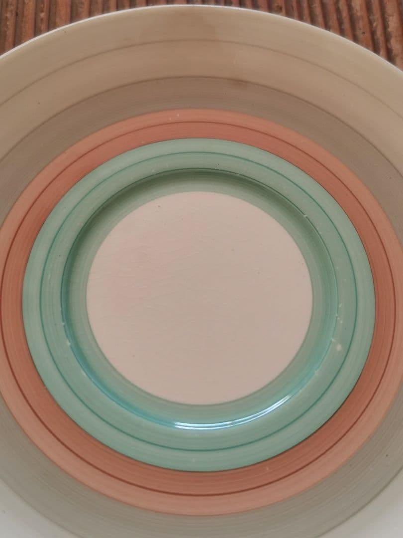 アンティーク スージークーパー スープカップ２客 ウェディングリング ピンク＆緑