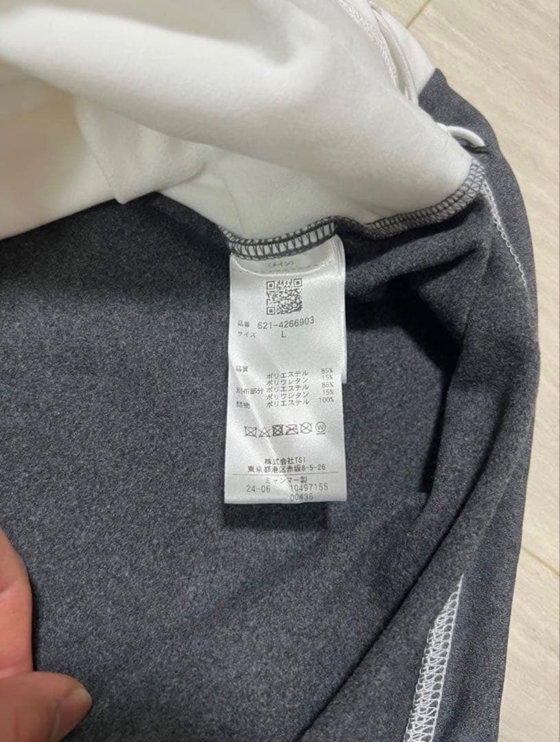 【新品・タグ付き】PING ハーフジップゴルフウェア　ホワイト×グレー　Lサイズ