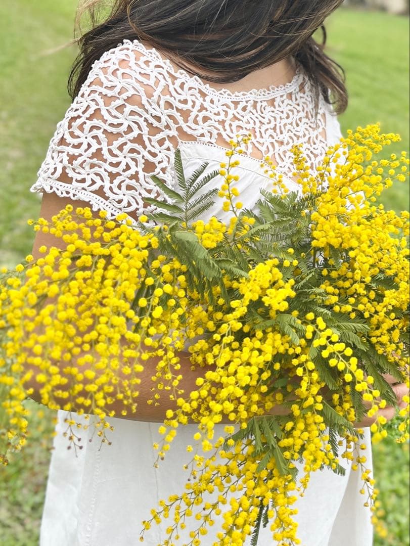 ◆フランスアンティーク｜手編みレースのナイトドレス、リネンワンピース、ネグリジェ