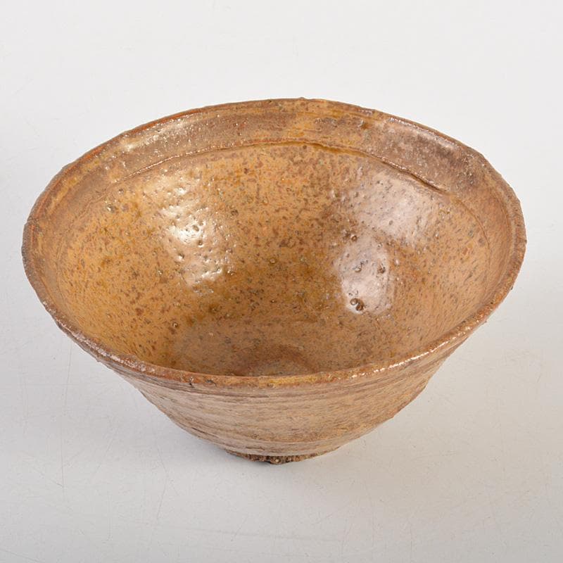 朝鮮美術　李朝　黄伊羅保茶椀　時代箱　N　6700