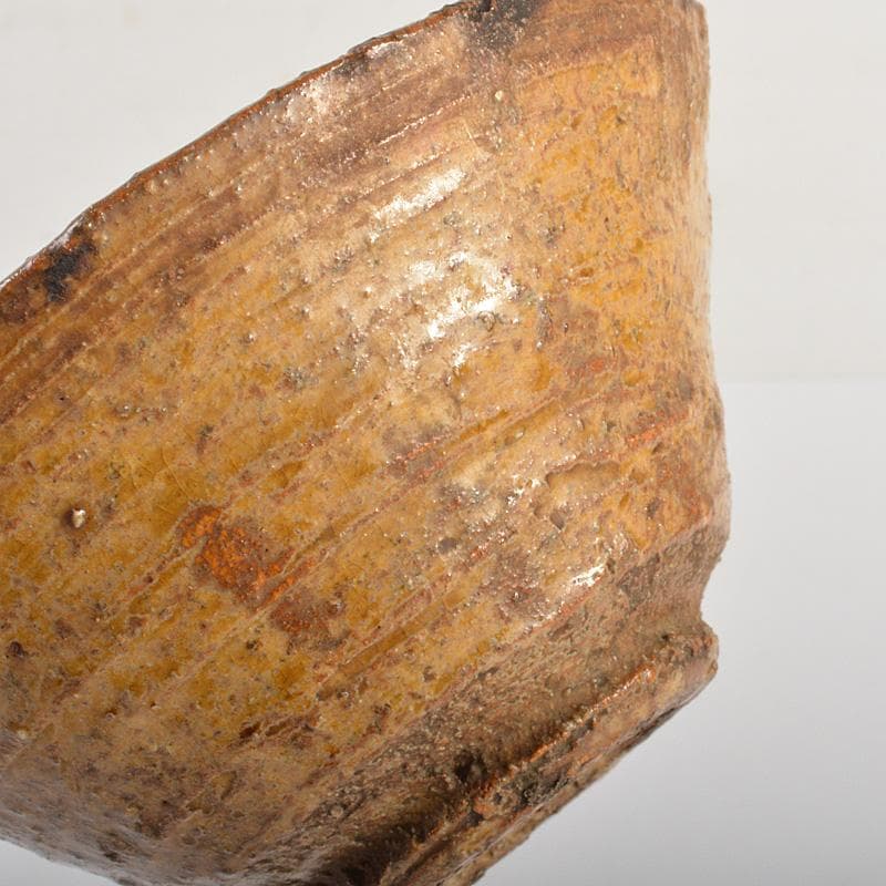 朝鮮美術　李朝　黄伊羅保茶椀　時代箱　N　6700