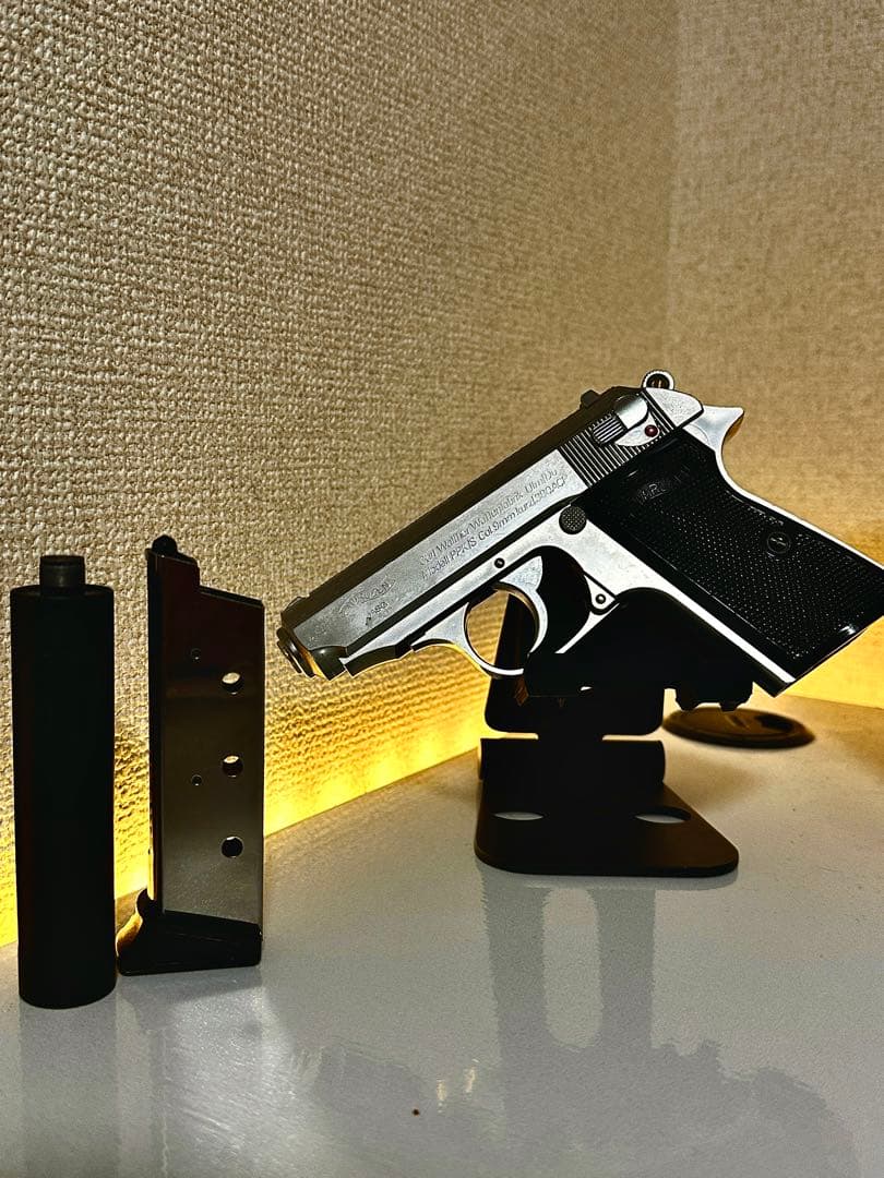 【300円off】マルゼン ワルサーPPK シルバー ガスガン 静音カスタム