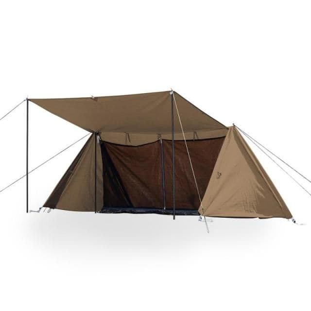 山善 テント バップテント タープ TC素材採用 インナーメッシュ付き ブラウン