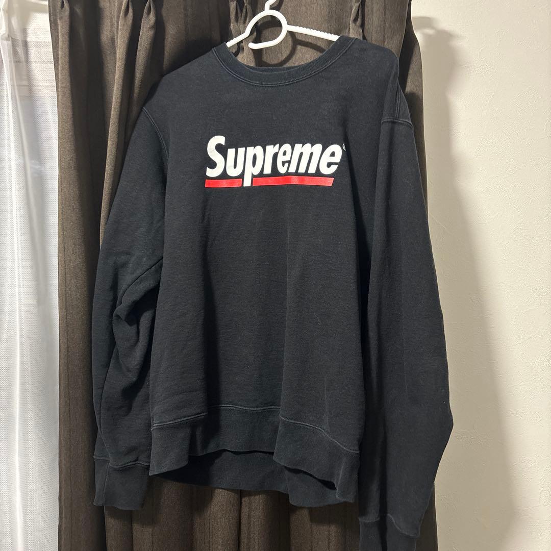 Supreme シュプリーム　アンダーラインクルーネック スエット　ブラック
