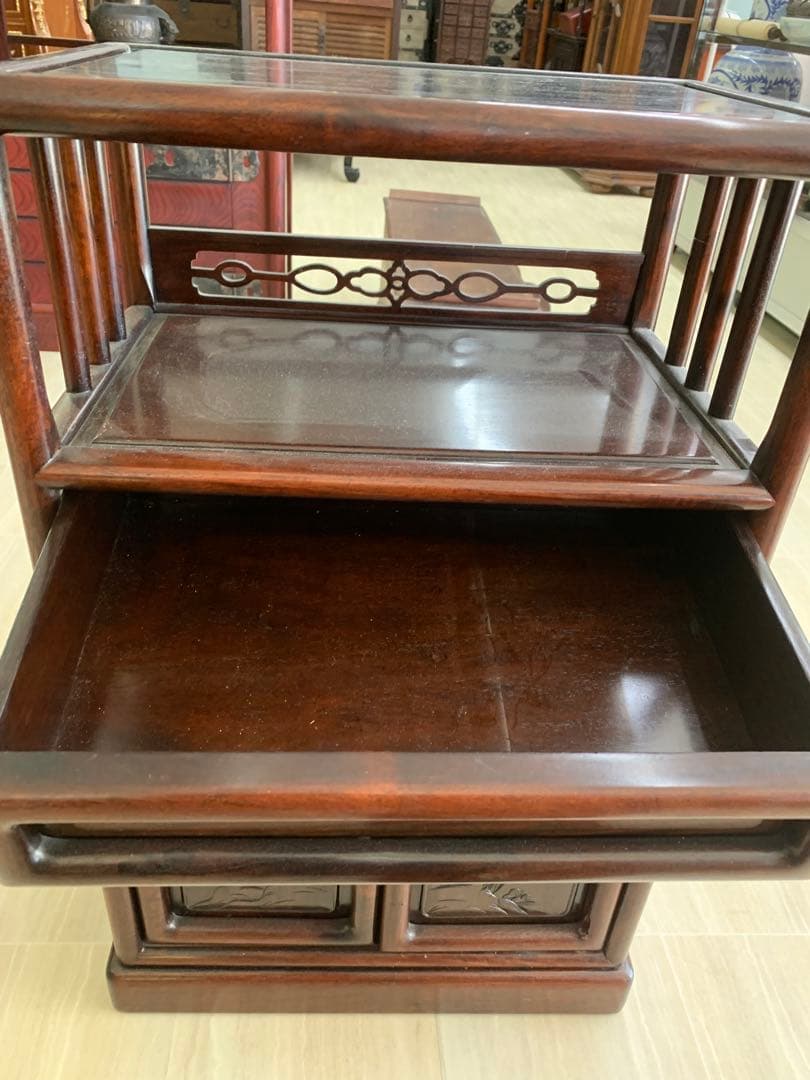 唐木茶箪笥　アンティーク　収納家具　茶箪笥