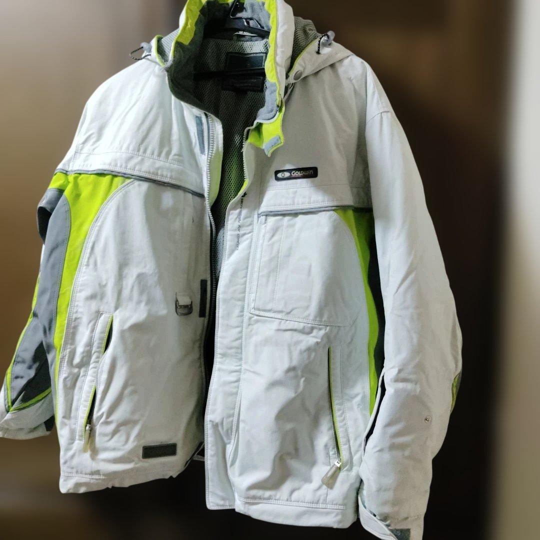 Goldwin スキーウェア メンズ ホワイト/グレー/ライム
