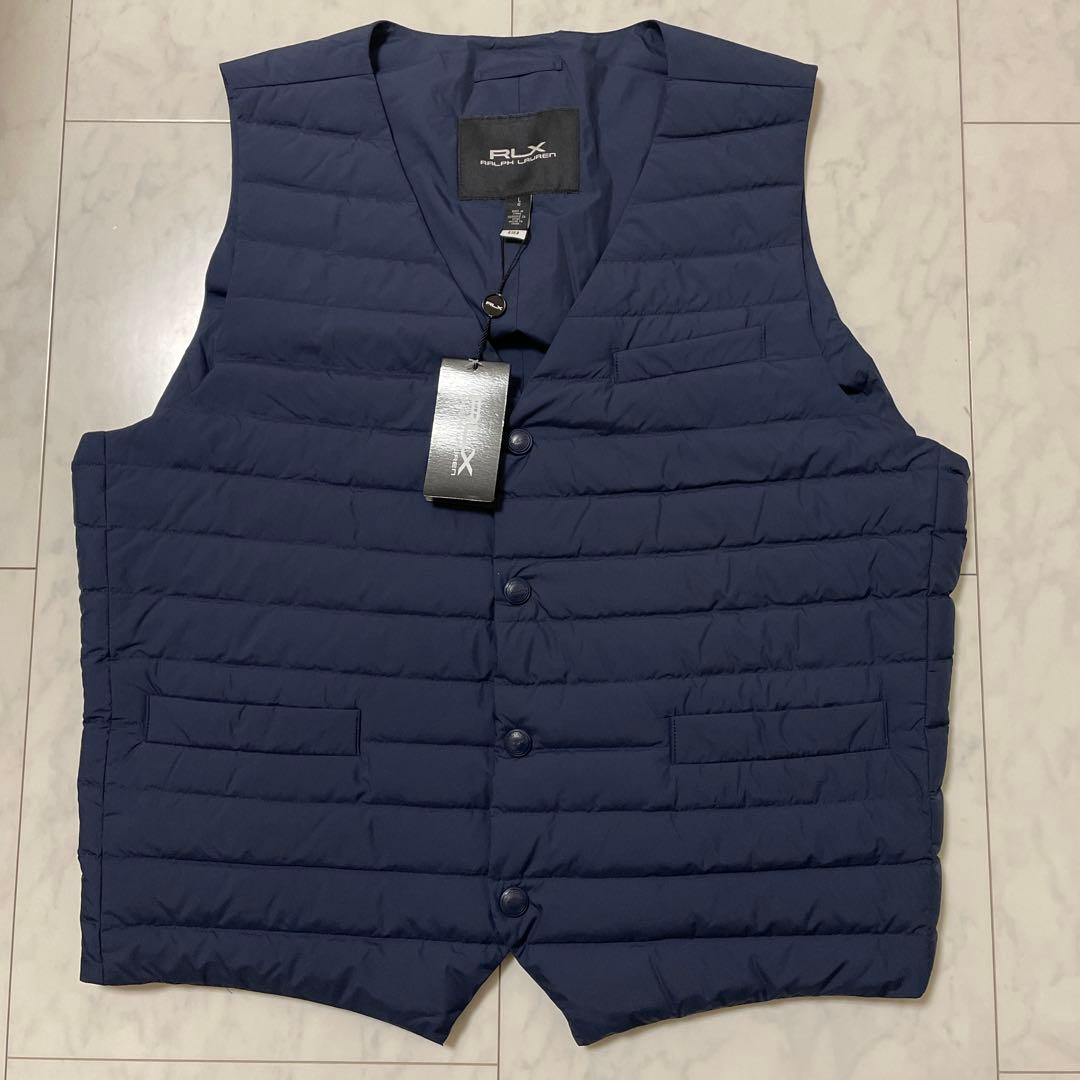 【新品未使用】RLX アールエルエックス ダウンベスト ネイビー L
