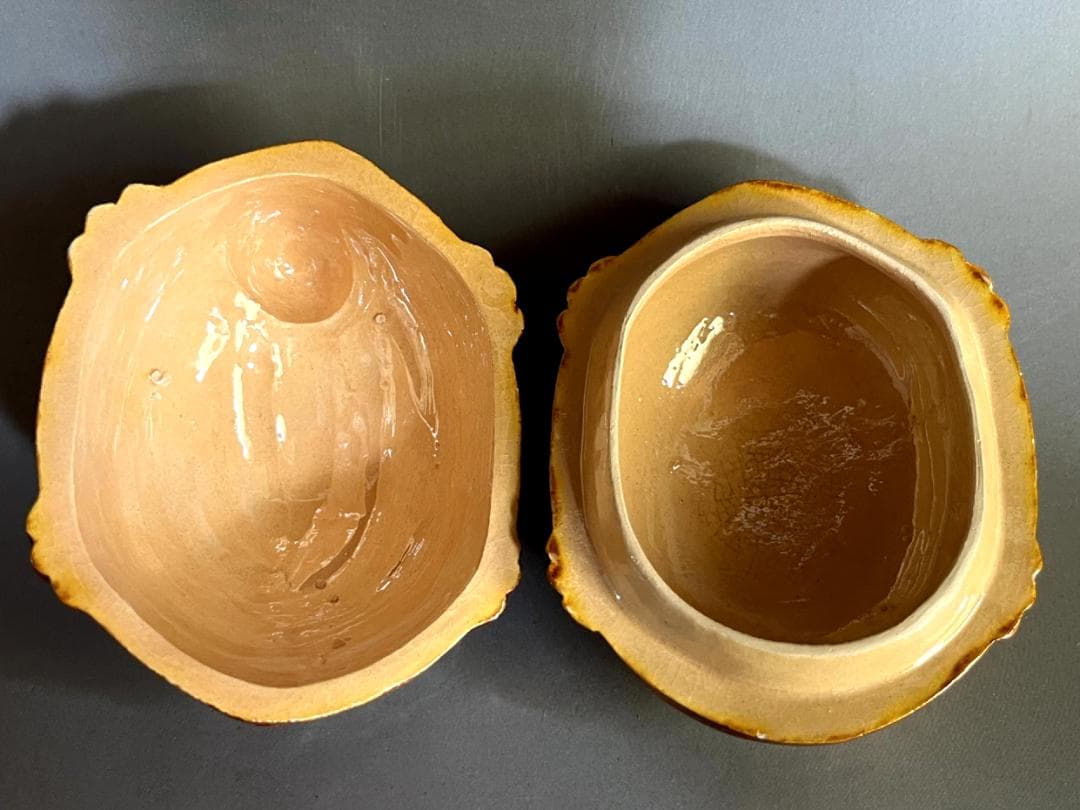 香合■松古窯 佐久間芳丘 交趾大亀 香合 三彩亀 六角形亀甲 時代物 骨董品■