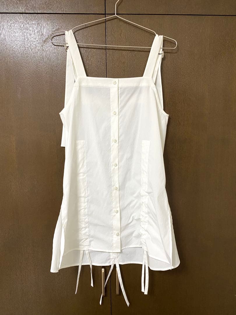 UN3D. アンスリード ヘムギャザーシャツキャミソール　White