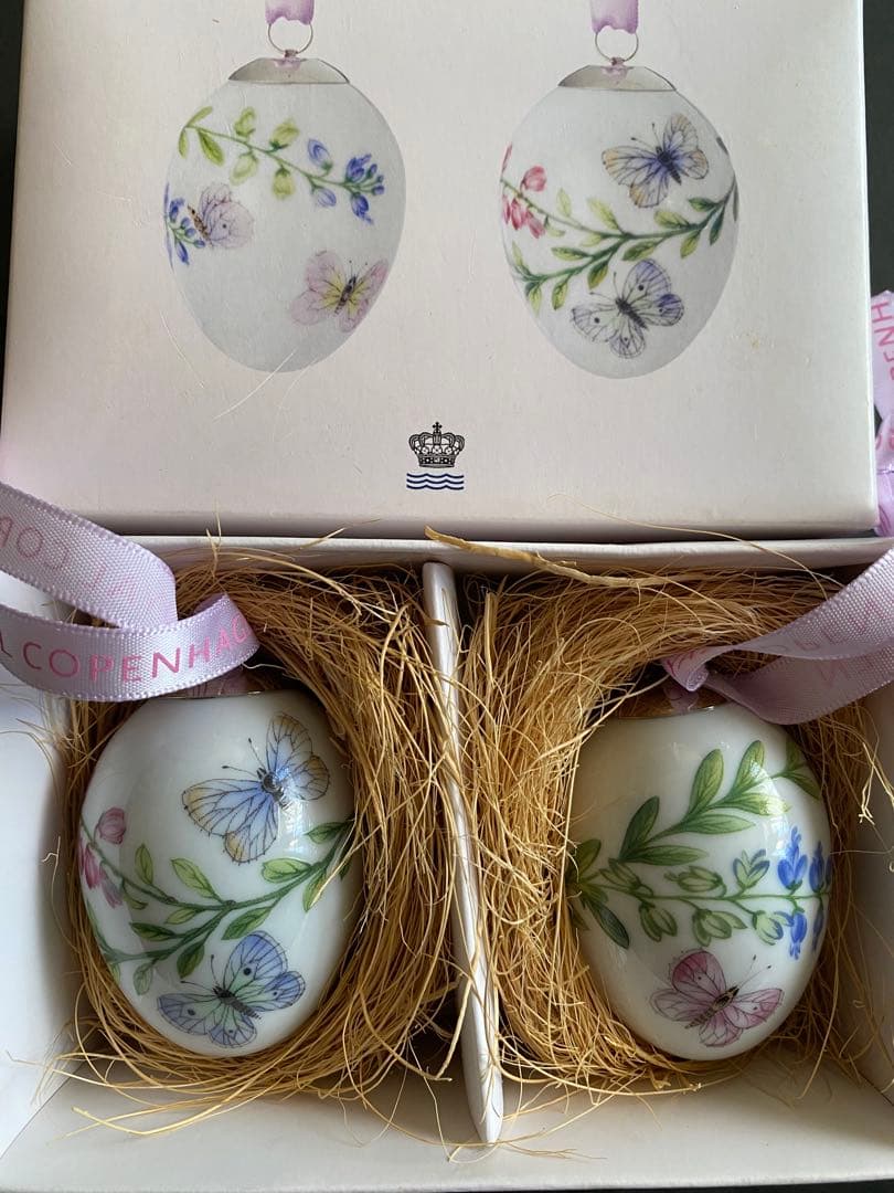 新品◆ロイヤル コペンハーゲン スプリングコレクション イースターエッグ 2個