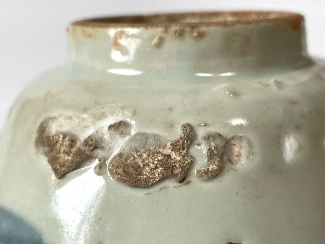 アンティーク　骨董　中国骨董　染付　海あがり　小碗　盃　カップ　古染付　明染付