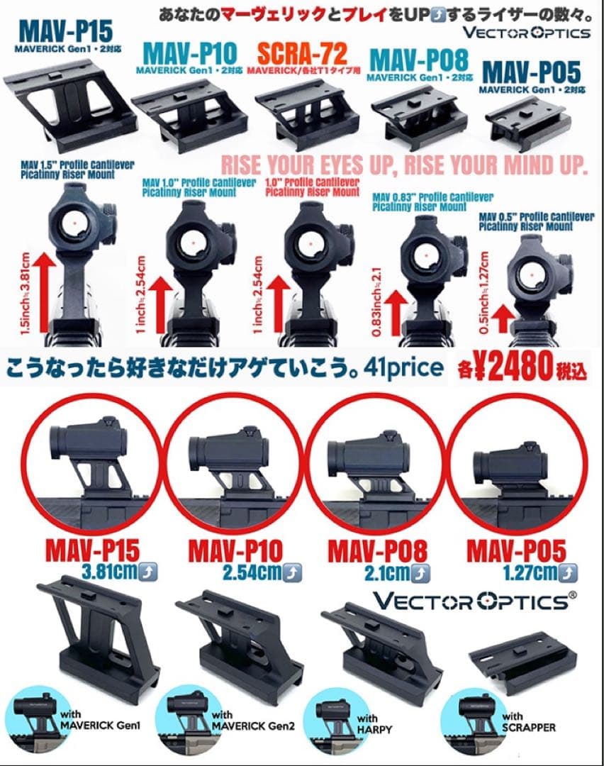 Vector Optics Maverick 1x22 GENⅡ マウントセット