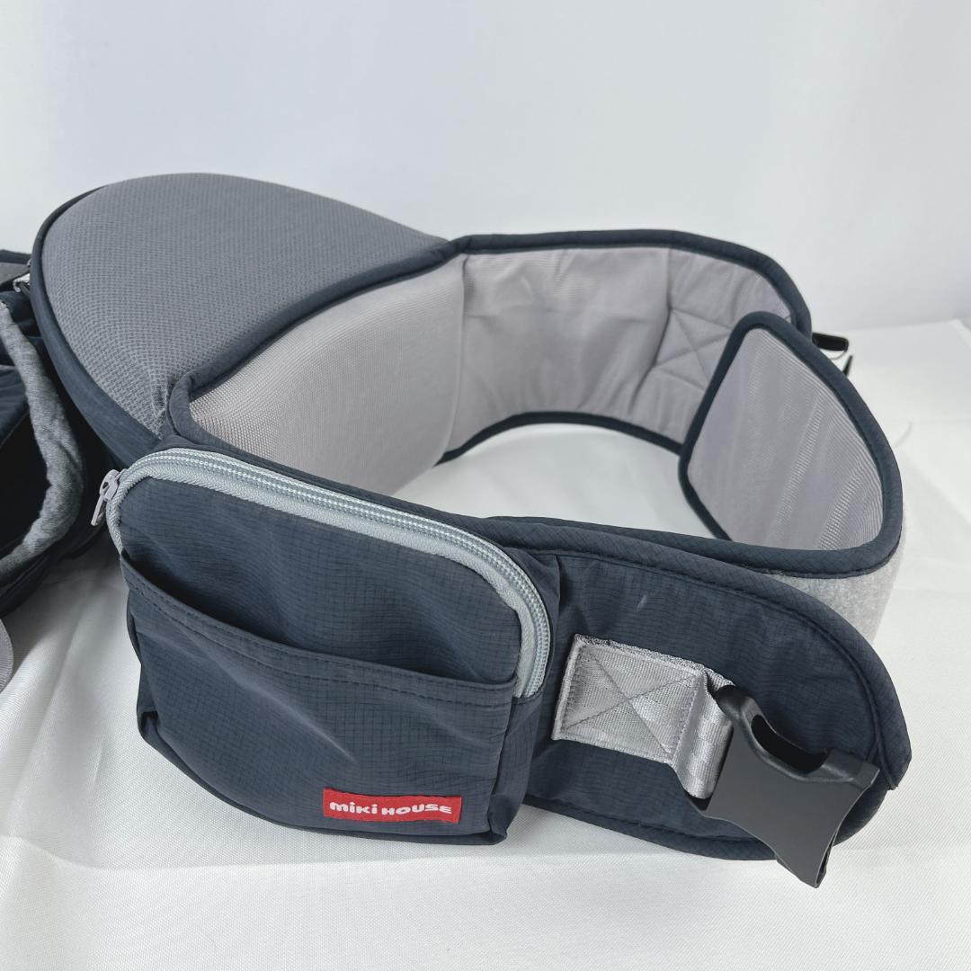 美品☘️ ミキハウス ポグネー ベビーキャリア ブラック　ヒップシート