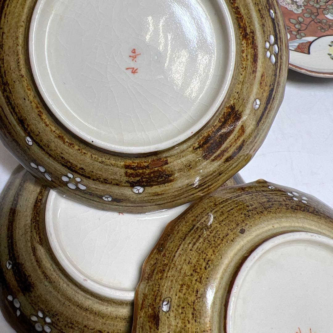 九谷焼　扇面画小皿　20枚　木箱付　直径12.5㎝　タトチ　東さ8-0124①