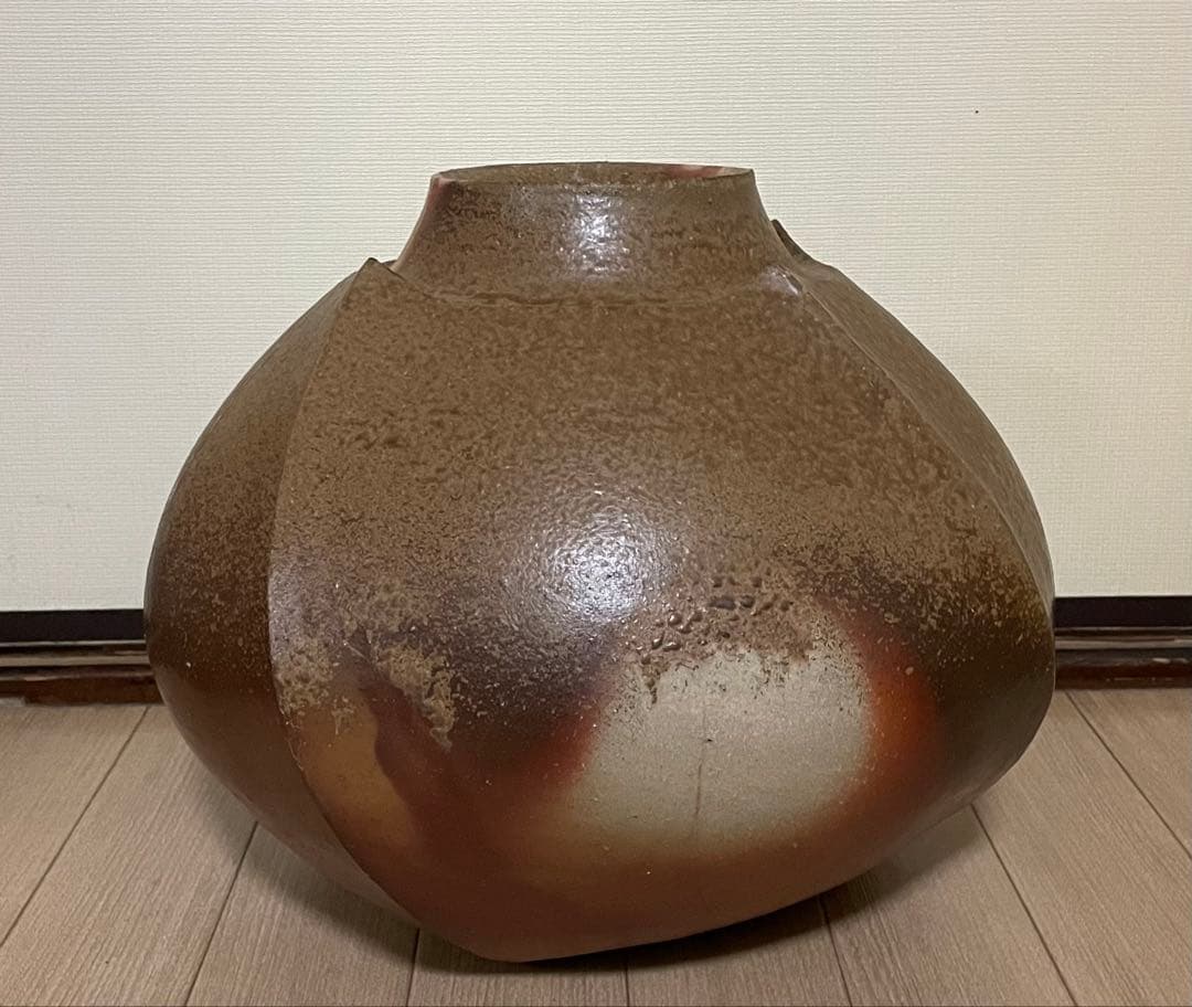TK　大壺　備前焼　作家作品　共箱　共布　栞　　　　12kg v447