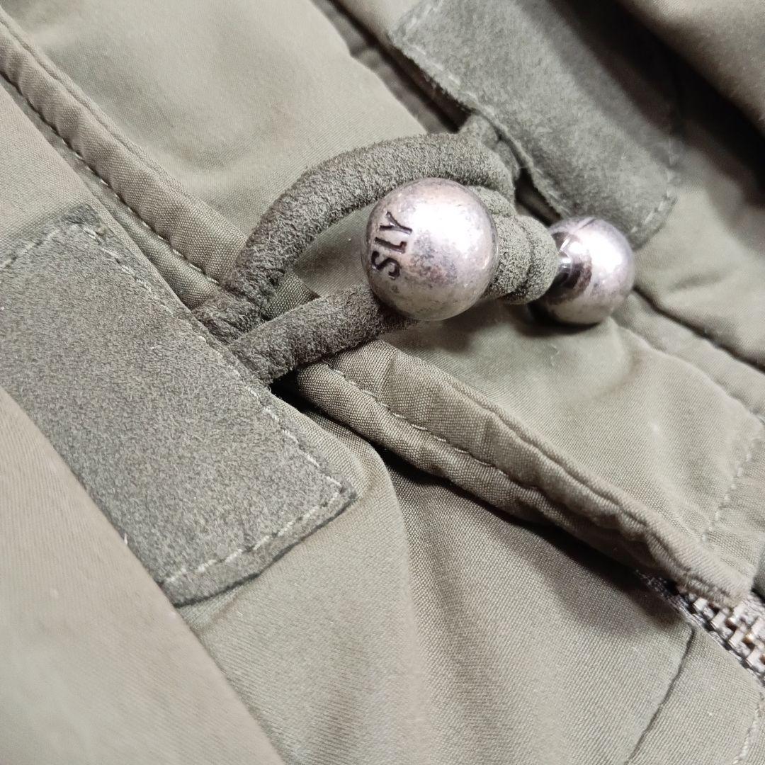 スライ SLY ラクーンファーモッズコート フェアリーグランジ カーキ Y2K