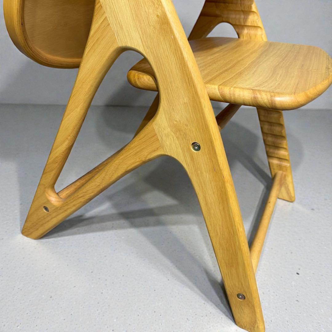 大和屋 アッフルチェア A01 ピュアナチュラル 折りたたみテーブル付 美品