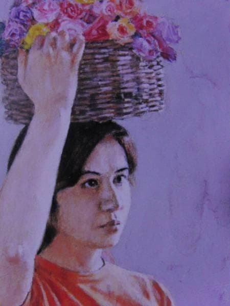 吉井淳二　花籠　レゾネより　状態良好　新品額付