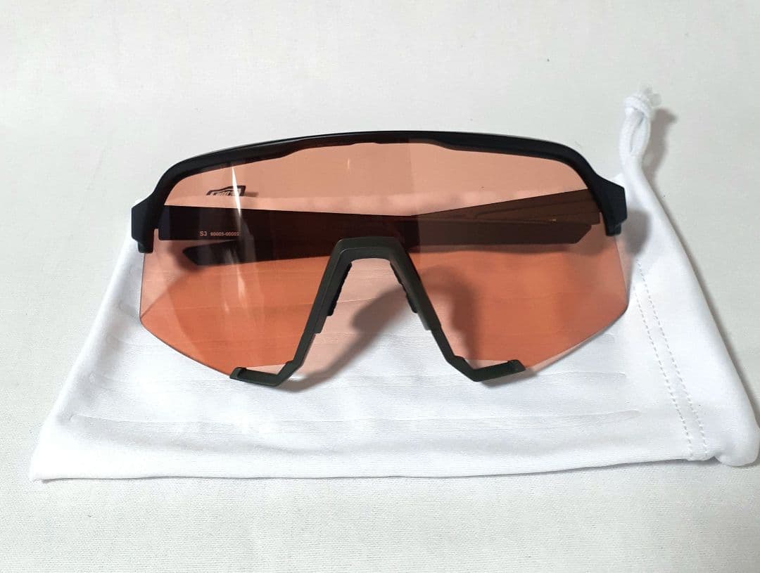 100% S3 カスタム ブラック x コーラル ワンハンドレッド サングラス