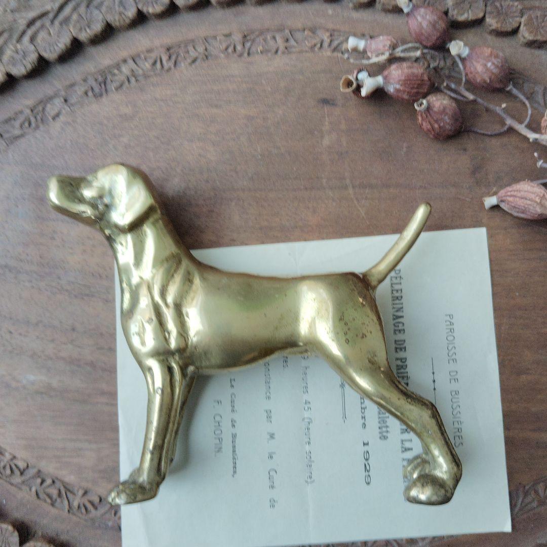 英国　真鍮のオブジェ　ゴールデンレトリバー イギリス　犬　オブジェ　アンティーク