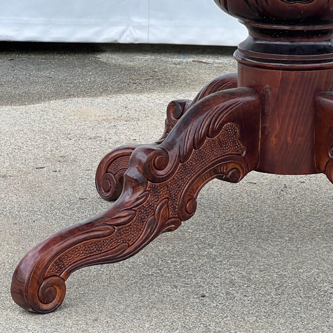 S*i様 アンティーク風 丸型 ダイニングテーブル 木製 堀あり 美品