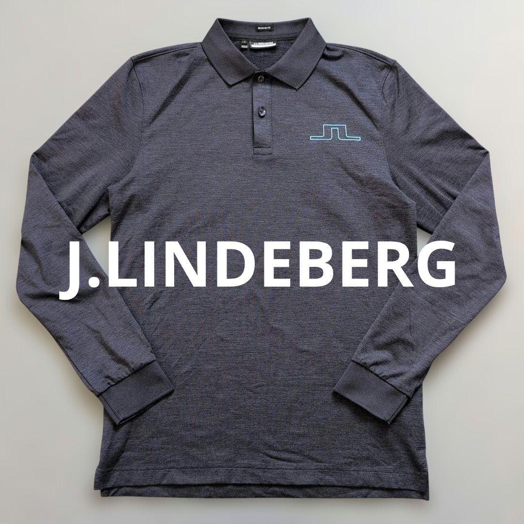 【極美品】ジェイリンドバーグゴルフ　長袖ポロシャツ上質　ネイビー　S