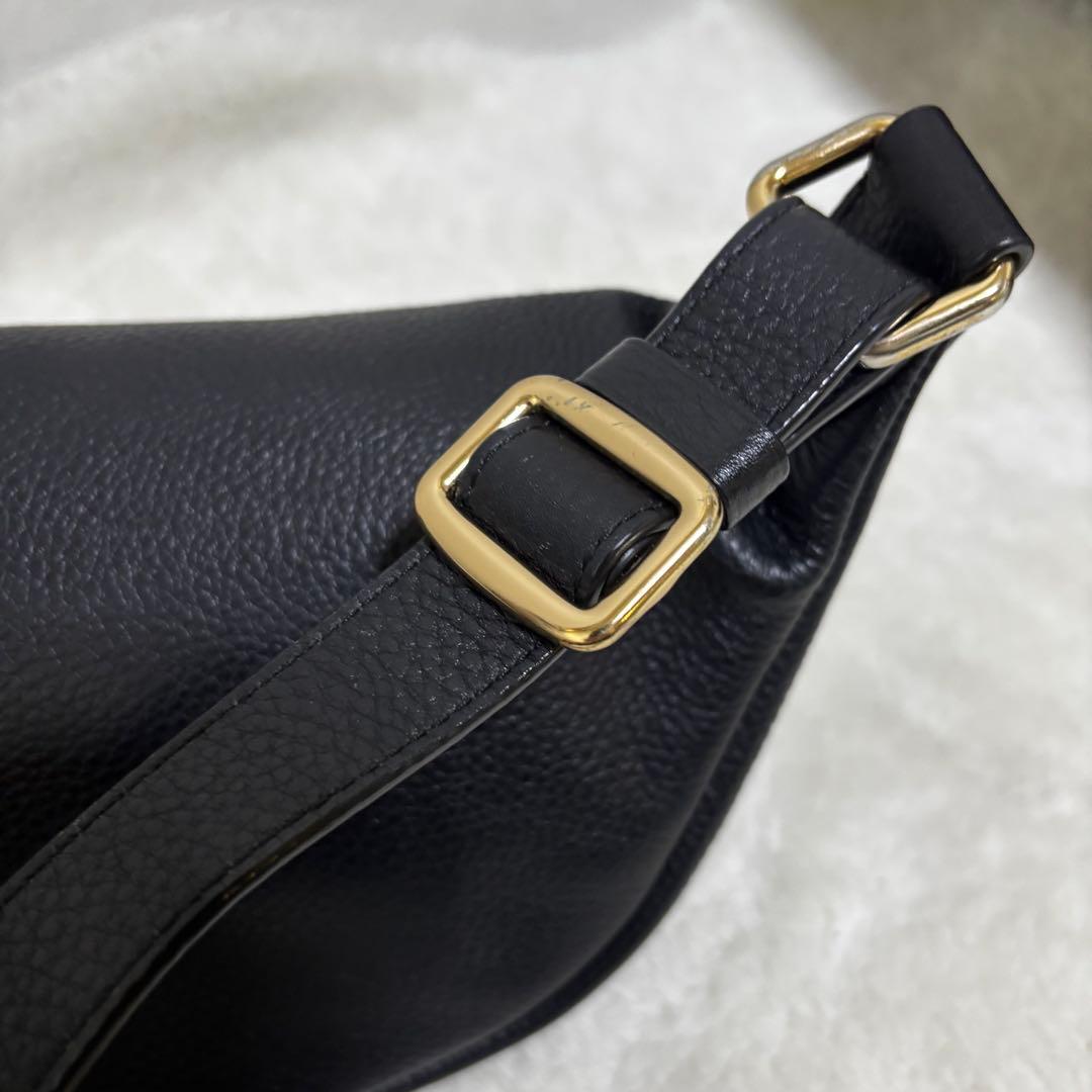 【希少】COACHコーチ　ブラック　レザー　ボディバッグ　ウエストバッグ