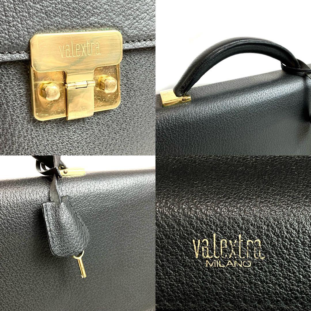 【美品】ヴァレクストラ　ブリーフケース　レザー　A4 ロゴ　ヴィンテージ