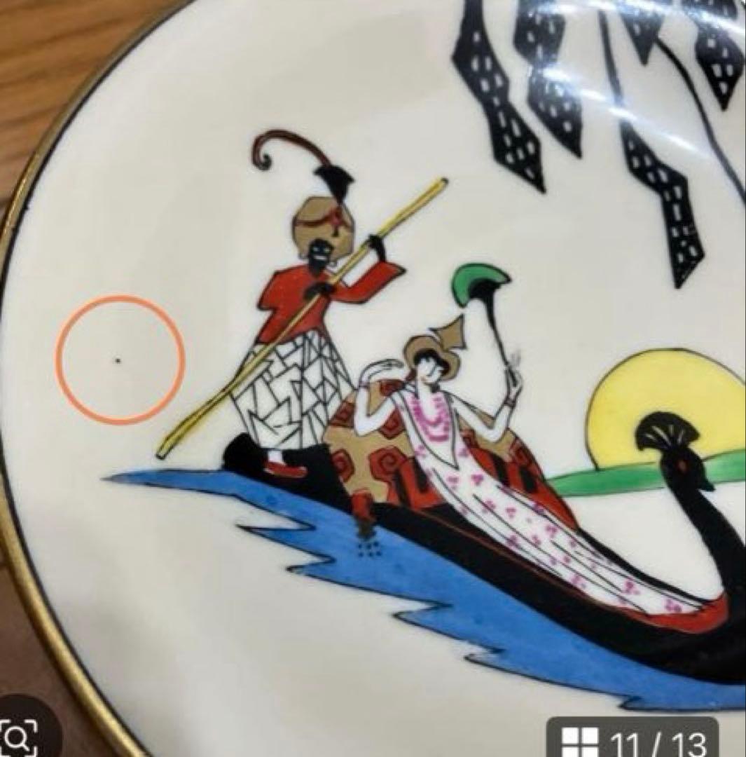 【希少】オールドノリタケ　ハンドペイント　シルエットレディコンポート