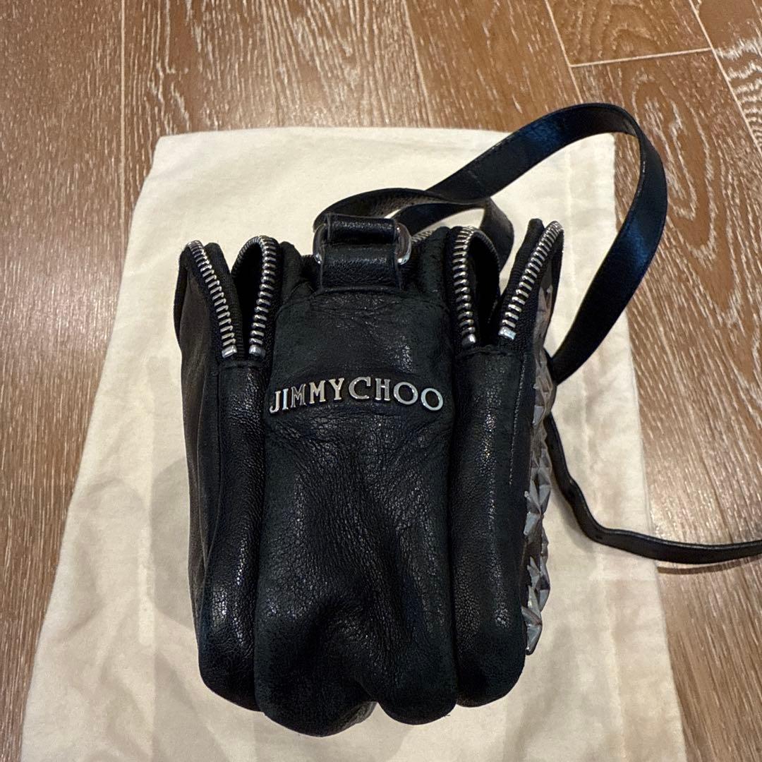 JIMMY CHOO ショルダーバッグ 黒 星 スタッズ サイドロゴ