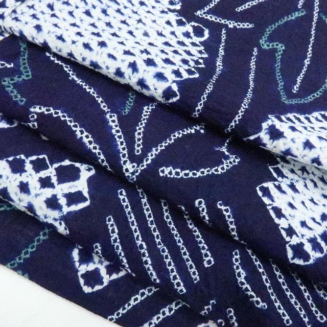 Y3455◆美品 有松鳴海絞り 綿 手縫い仕立て 高級浴衣 洗える夏着物