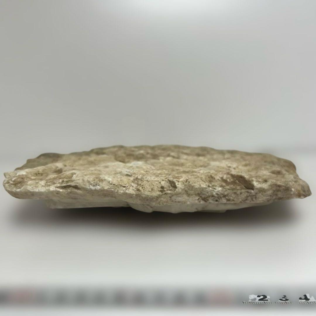 中国清時代　大理石　硯　盲仏　幅25㎝ 東K8-0202① タサコサ