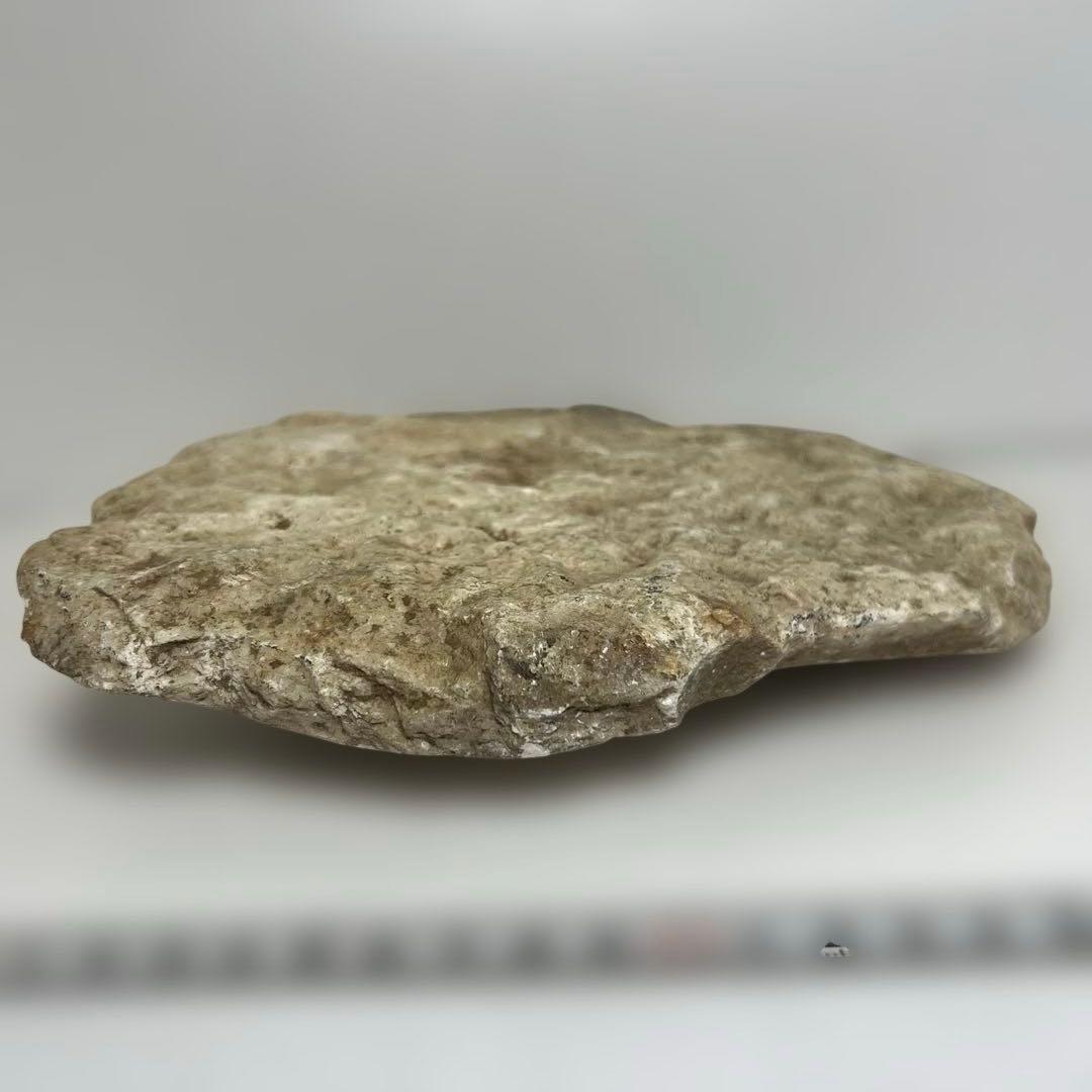 中国清時代　大理石　硯　盲仏　幅25㎝ 東K8-0202① タサコサ