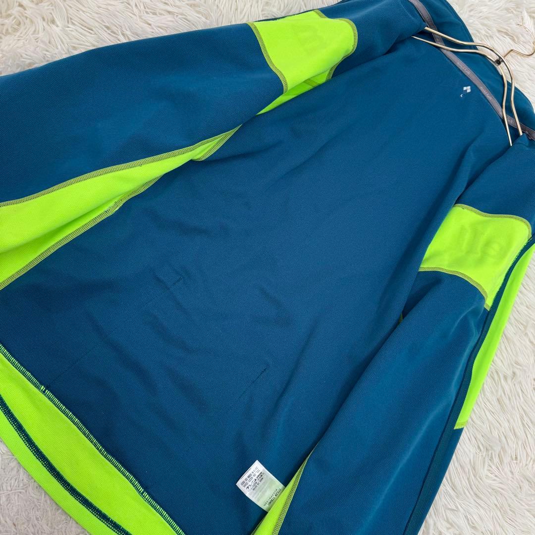 mont-bell サイクルジャージ 蛍光イエロー ライトブルー L スポーツ