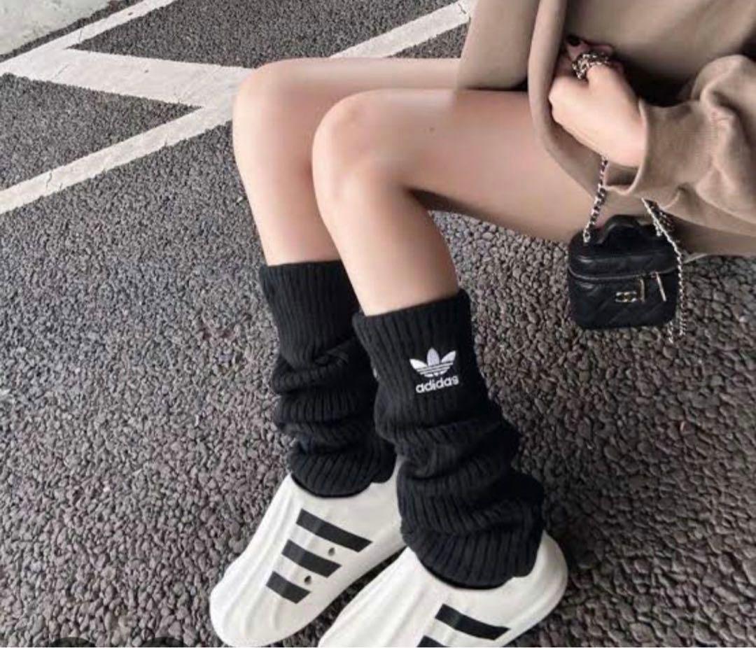 アディダスレッグウォーマー 2点セット 黒白