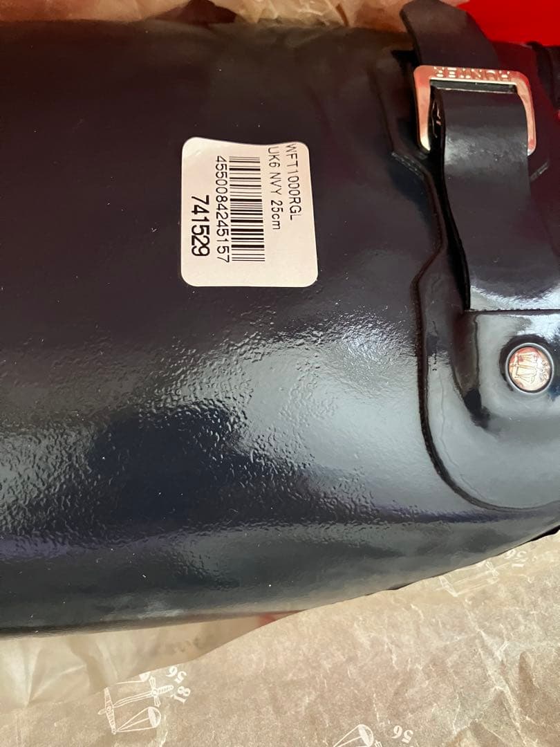 HUNTER ハンター ネイビー　エナメル　ロングブーツ 25cm